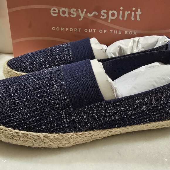 Easy Spirit Hassie Slip On Casual Espadrilles Navy shimmer 8.5 - Picture 9 of 16